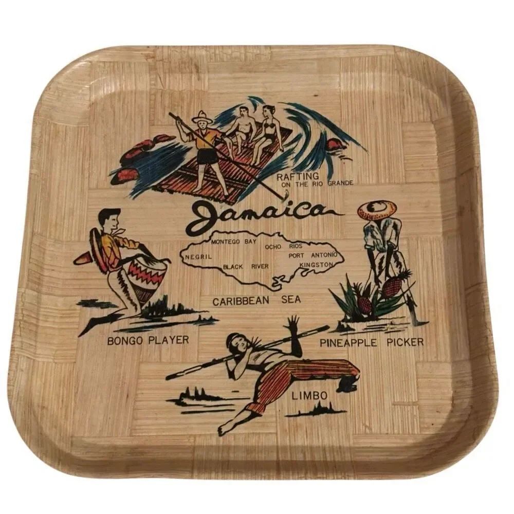 Jamaica Vintage 1960’s MCM Bamboo Tray